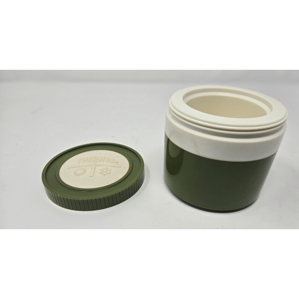 Vtg Thermos King-Seeley Insulated Soup Container Green/White Model 1155/3 - Lid